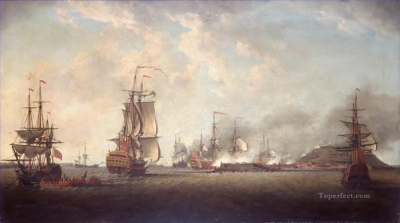 Attack on Goree 29 decembre 1758 Naval Battles Oil Paintings